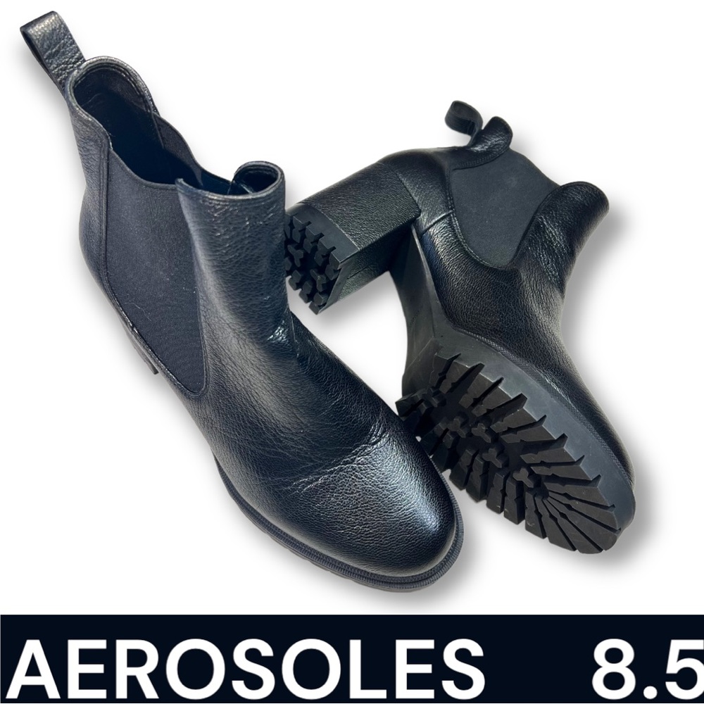 AEROSOLES Women's Emelia Heeled Tailored Boot MSRP $126 8.5 Black